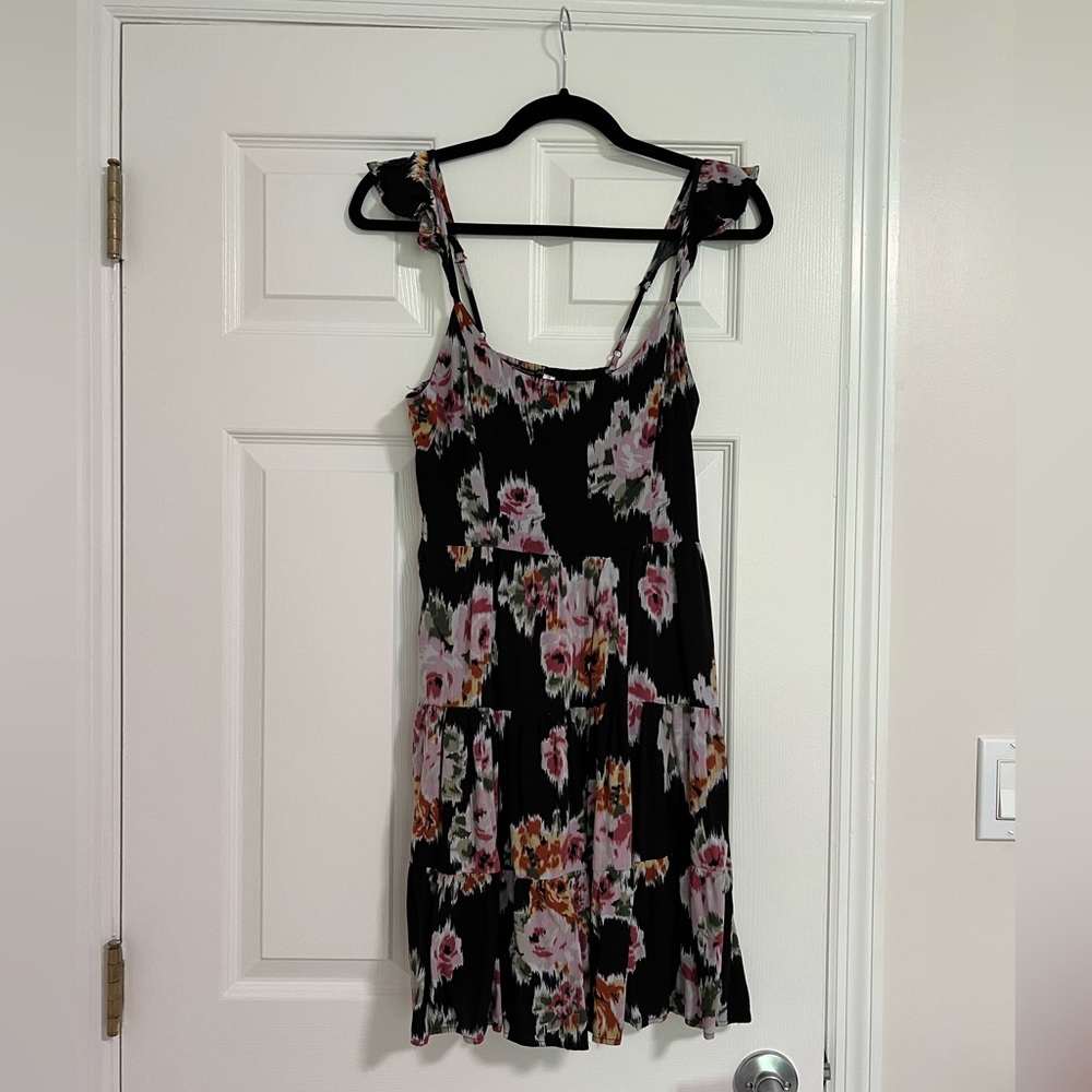 Black Floral Strappy Summer Dress | Xhilaration Dress